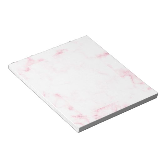 Bloc-note élégant moderne pastel rose et blanc faux marbre (Incliné)