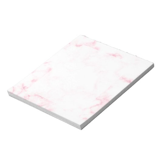 Bloc-note élégant moderne pastel rose et blanc faux marbre (Tourné)