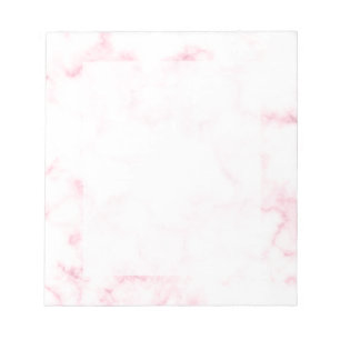 Bloc-note élégant moderne pastel rose et blanc faux marbre
