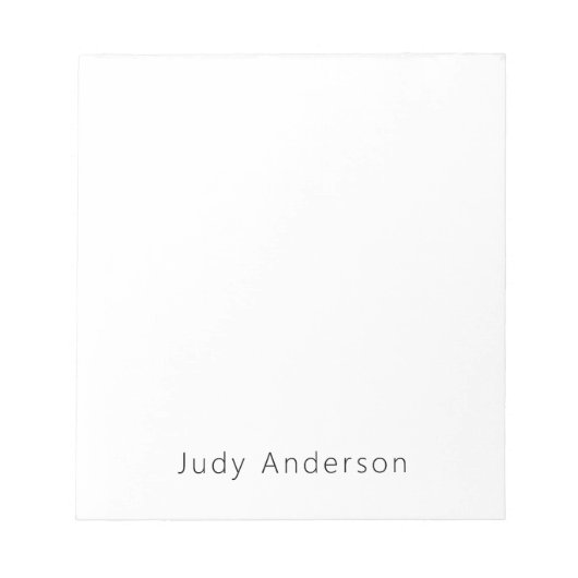 Bloc-note Élégant Moderne Simple Professionnel Votre Nom (Devant)