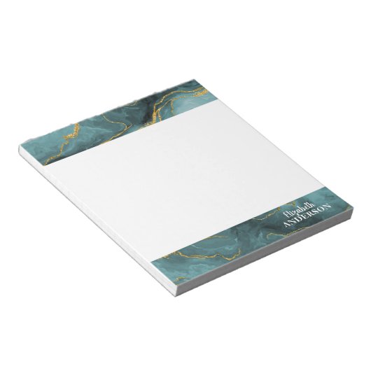 Bloc-note Élégant Monogramme en marbre de la géode de l'Agat (Incliné)