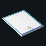 Bloc-note Élégant Monogramme initial Script personnalisé<br><div class="desc">Nos blocs-notes élégants sont parfaits pour garder les idées et la liste de choses à faire à portée de main. Personnalisez avec votre initiale, nom et nom de famille pour créer une papeterie unique, unique, d'une nature pour chaque utilisation quotidienne. Fait un cadeau parfait pour n'importe quel moment de l'année...</div>