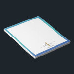 Bloc-note Élégant Monogramme initial Script personnalisé<br><div class="desc">Nos blocs-notes élégants sont parfaits pour garder les idées et la liste de choses à faire à portée de main. Personnalisez avec votre initiale, nom et nom de famille pour créer une papeterie unique, unique, d'une nature pour chaque utilisation quotidienne. Fait un cadeau parfait pour n'importe quel moment de l'année...</div>