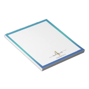 Bloc-note Élégant Monogramme Initiales Script Personnalisé