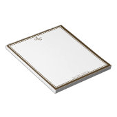 Bloc-note Élégant Monogramme Marron Deux Bordures (Incliné)