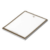 Bloc-note Élégant Monogramme Marron Deux Bordures (Tourné)