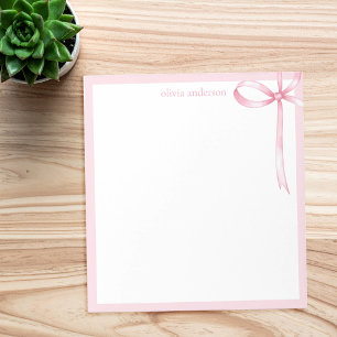 Bloc-note Élégant monogramme minimaliste de cou rose