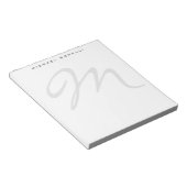 Bloc-note Élégant monogramme moderne initiale lettre votre n (Incliné)