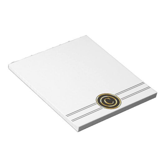 Bloc-note Élégant Monogramme Or C (Incliné)