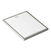 Bloc-note Élégant monogramme vert olive deux bordures (Incliné)