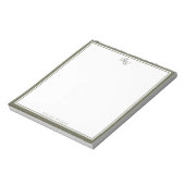 Bloc-note Élégant monogramme vert olive deux bordures (Tourné)