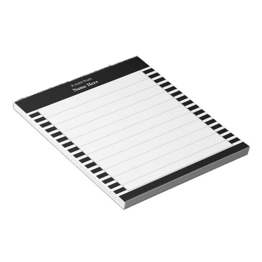 Bloc-note Elégant noir & blanc rayures (Incliné)