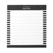 Bloc-note Elégant noir & blanc rayures (Devant)