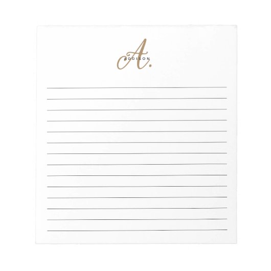 Bloc-note Élégant noir blanc Script Monogramme Linked (Devant)