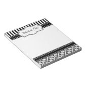 Bloc-note Élégant noir et blanc classique Damask (Incliné)