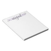 Bloc-note Élégant noir violet Calligraphie Nom du script (Incliné)