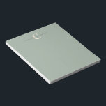Bloc-note Élégant Nom Monogramme Chic Sage Vert<br><div class="desc">Nom monogramme élégant dans le Bloc-notes vert Sage</div>