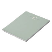 Bloc-note Élégant Nom Monogramme Chic Sage Vert (Tourné)