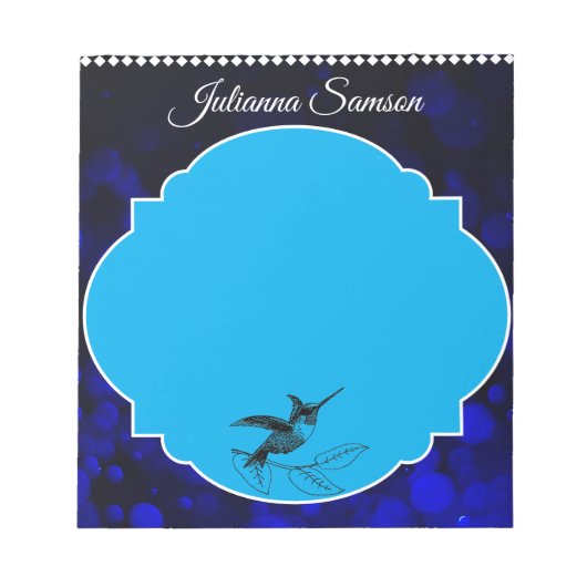Bloc-note Élégant Oiseau Mignon Bleu Marine Simple Minimalis (Devant)
