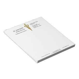 Bloc-note Élégant Or Argent Noble Classe Médical Asclepius
