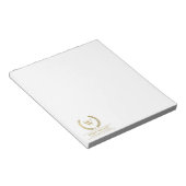BLOC-NOTE ÉLÉGANT OR FLORAL LAUREL WREATING MONOGRAM INITIAL (Incliné)