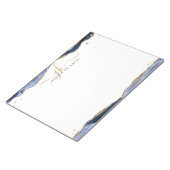 Bloc-note Élégant panneau d'Agate Bleu Monogramme Initiales (Incliné)