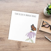 Bloc-note Élégant Papillon et Fleur violette élégant