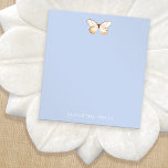 Bloc-note Élégant Papillon personnalisé<br><div class="desc">Papillon rouille dessiné à la main sur fond bleu pastel</div>