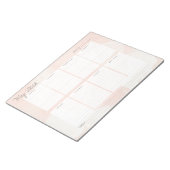 Bloc-note Élégant Peach Pink Aquarelle Semaine Planificateur (Incliné)