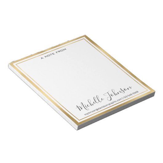 Bloc-note Elegant Personalized | From The Desk Of (Incliné)