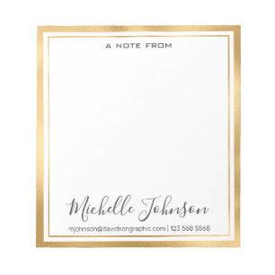 Bloc-note Elegant Personalized   From The Desk Of