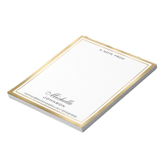 Bloc-note Elegant Personalized | From The Desk Of Notep (Tourné)