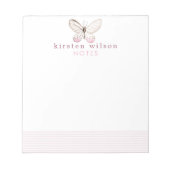 Bloc-note Elégant Pinces et Papillon - Personnalisé (Devant)