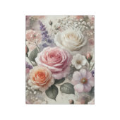 Bloc-note Elegant Pink and White Roses Notepad (Tourné)
