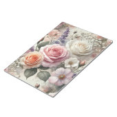 Bloc-note Elegant Pink and White Roses Notepad (Incliné)