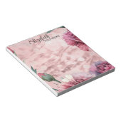 Bloc-note Elegant Pink Carnations Boho Floral - Name (Incliné)