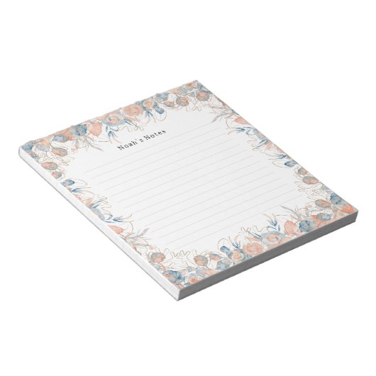 Bloc-note Elegant Pretty Floral Botanical Flowers (Incliné)