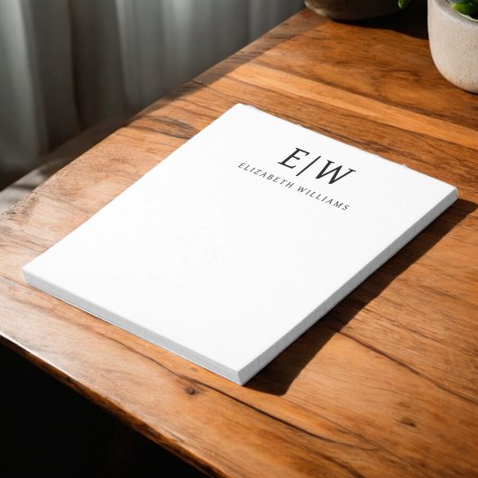 Bloc-note Élégant professionnel simple Monogramme minimalist