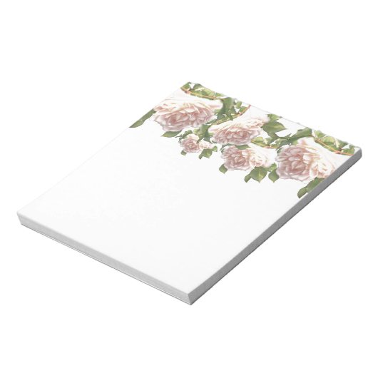 Bloc-note Elégant rose à fleurs blanc peachy orange foncé (Tourné)