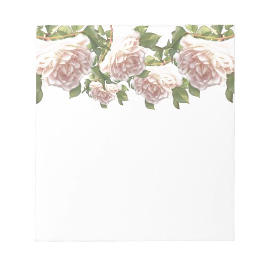 Bloc-note Elégant rose à fleurs blanc peachy orange foncé (Devant)