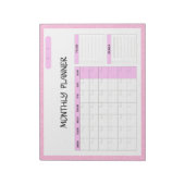 Bloc-note Élégant rose blanc blanc vierge Calendrier mensuel (Tourné)