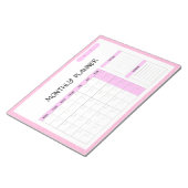 Bloc-note Élégant rose blanc blanc vierge Calendrier mensuel (Incliné)