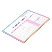 Bloc-note Élégant rose blanc blanc vierge Calendrier mensuel (Incliné)