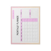 Bloc-note Élégant rose blanc blanc vierge Calendrier mensuel (Tourné)