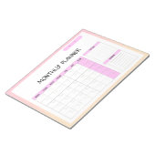 Bloc-note Élégant rose blanc blanc vierge Calendrier mensuel (Incliné)
