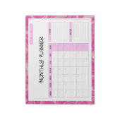 Bloc-note Élégant rose blanc blanc vierge Calendrier mensuel (Tourné)