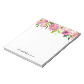 Bloc-note Elégant rose floral pastel Aquarelle Peony (Tourné)