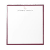 Bloc-note Elégant Rose Gold Botanical Branch Bordeaux Frame (Devant)