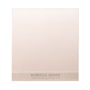 BLOC-NOTE ÉLÉGANT ROSE MINIMAL OR SHIMMER PERSONNALISÉ