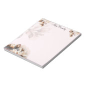 Bloc-note Élégant rose pâle floral personnalisé (Tourné)